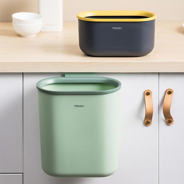 

1pcs nordic style wall mounted waste bin kitchen cabinet door hanging trash bins home garbage basket table can party gifts favor
