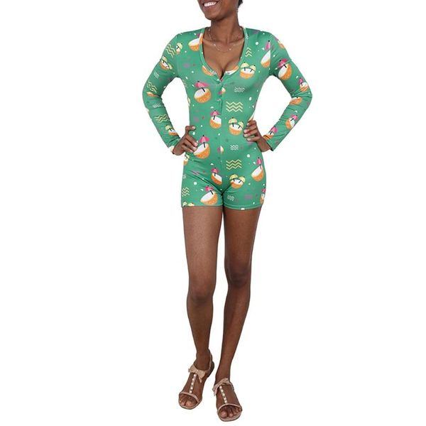 

women's jumpsuits & rompers 2021 fashion ladies sleepwear women cute cartoon printed long sleeve knitted pajamas, Black;white