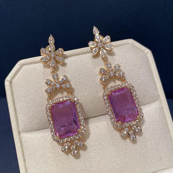 

hoop & huggie bilincolor purple zirconia trendy earring for women, Golden;silver