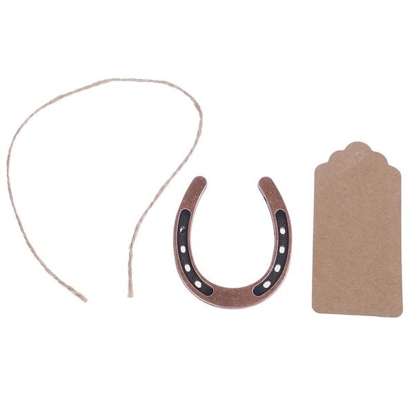 

metal horseshoe table centerpieces kraft paper tag bronze party favor supply wedding gifts souvenirs 60*70mm