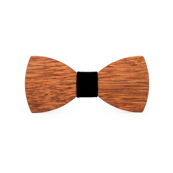 

bow ties r1we men wooden classic business butterfly solid wood tie, Black;gray