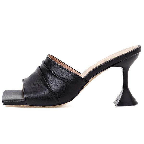 

slippers brand design women's 2021 summer shoes for women spike heels white black sandals party outdoor big size