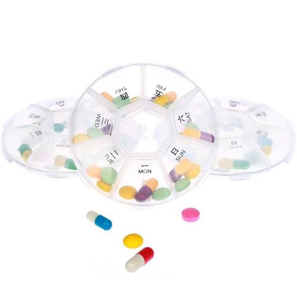 

storage bottles & jars 7 slot tablet sorter box holder organizer container case