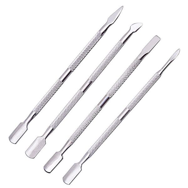 

nail art equipment 4-piece set tools remove dead skin frustration fork independent packaging stainless steel push things nails, Silver