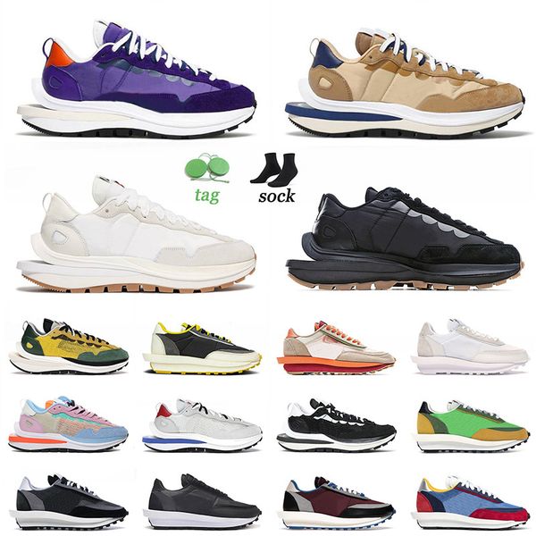 

2021 sacais waffle running shoes mens womens dark iris sesame blue void wolf grey game royal trainers tennis blazer vaporwaffle