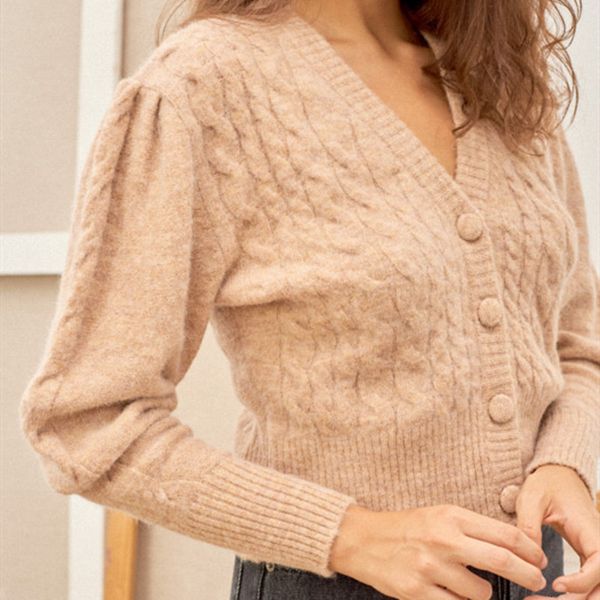 

sweaters v-neck sweater women long sleeve autumn winter single breasted knit cardigans, White;black