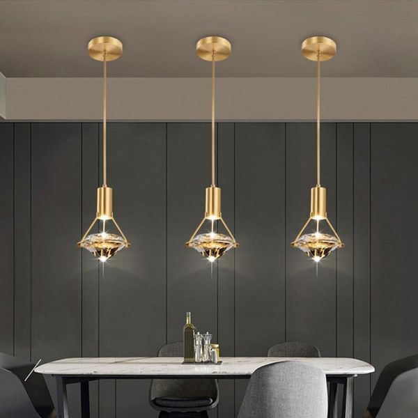 

pendant lamps nordic postmodern luxury k9 crystal led light for dining room bedroom suspension lighting wall lamp kitchen hanging