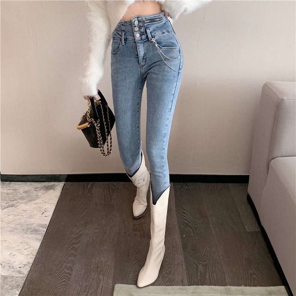 

women's jeans wardrobe housekeeper high waist shows thin dmhq, Blue