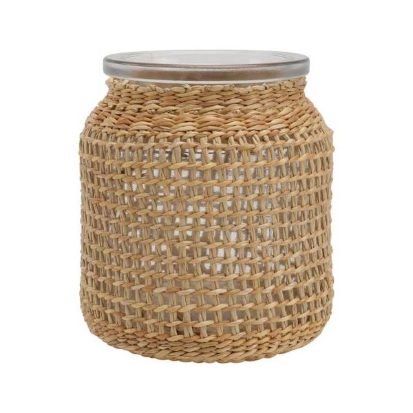 

vases 1pc grass woven glass vase natural creative flower home adornment khaki