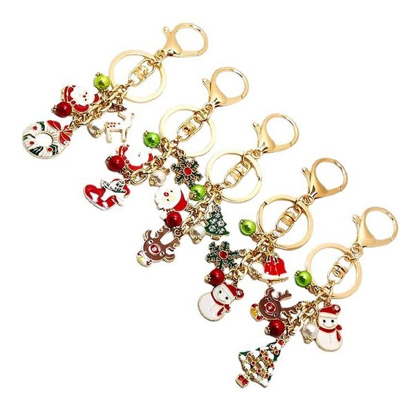 

key chain 2021 alloy oil dripping gift pendant santa claus, Silver