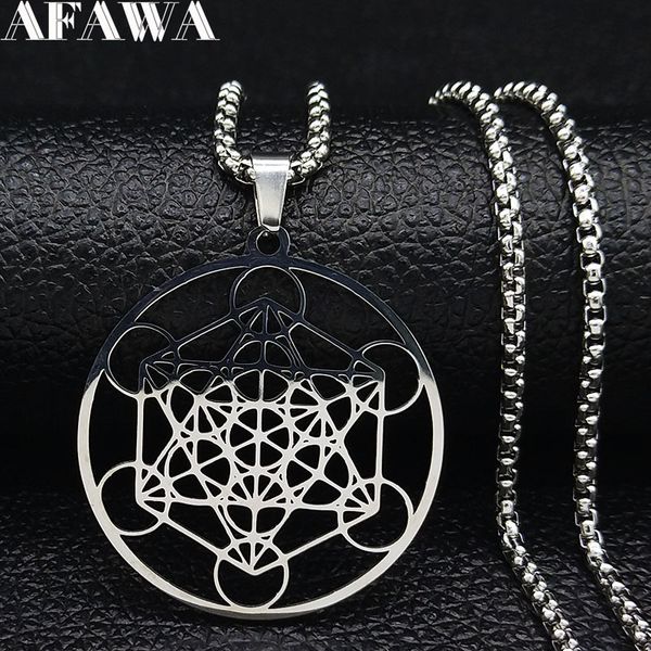 

necklaces pendants yoga hindu buddhism tree of flower stainless steel statement women 7 chakra jewelry cadenas mujer n620s02, Silver