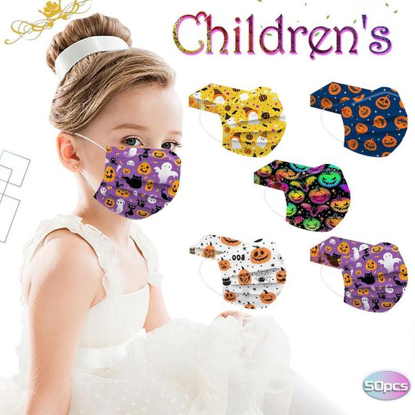 

other event & party supplies 50pc halloween child mask kids 3ply earhook disposable face fashion cubrebocas mascarillas faciales headband
