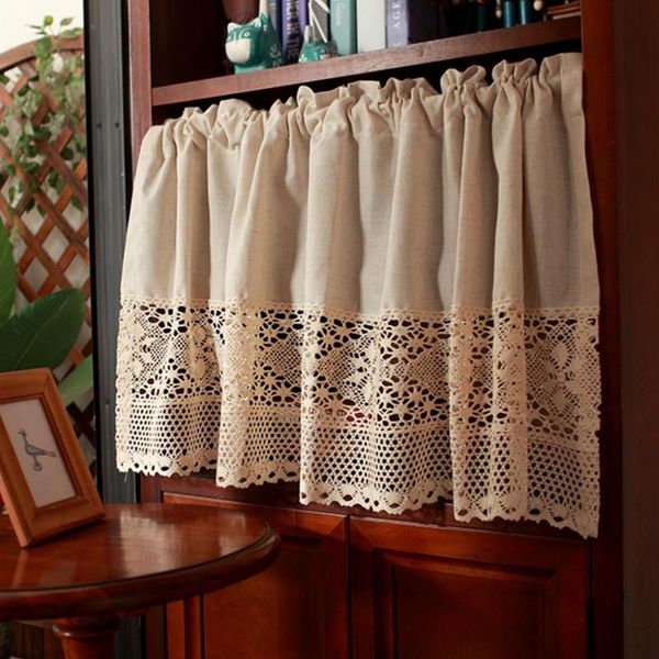 

curtain & drapes home decorative american style crochet stitching half cabinet semi-transparent small
