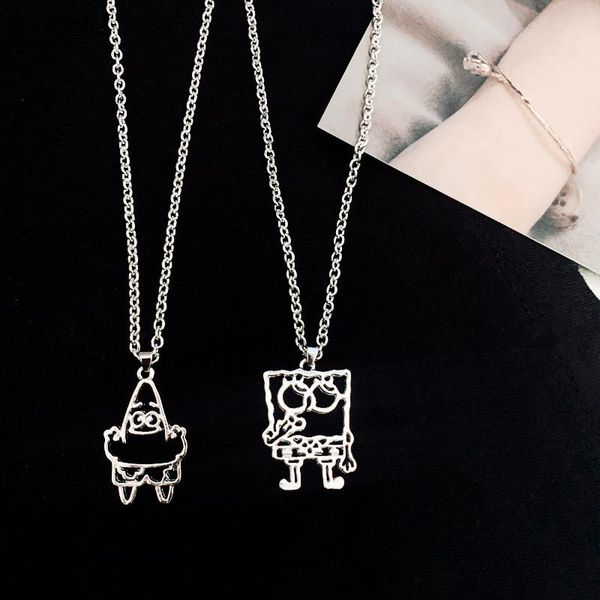 

pendant necklaces 2021 fashion charm punk 2pcs / set friends sweetheart necklace broken gift banquet jewelry, Silver