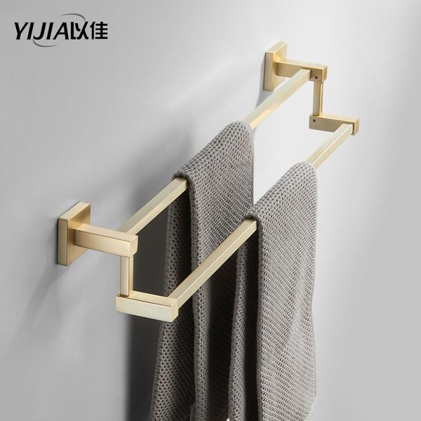 

towel racks brass double rack bathroom hardware toilet single bar golden