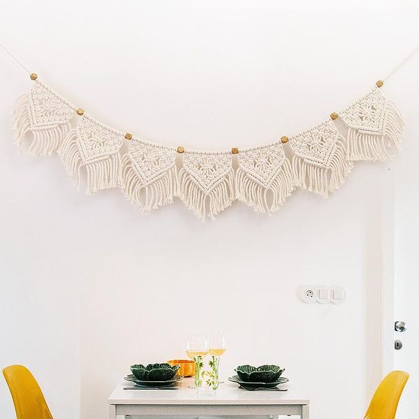 

decorative objects & figurines nordic simple tassel woven flag home wall decoration bohemian style living room bedroom atmosphere hanging be