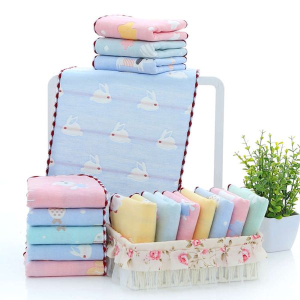 

cotton six layer gauze children's towel kindergarten baby cotton, White