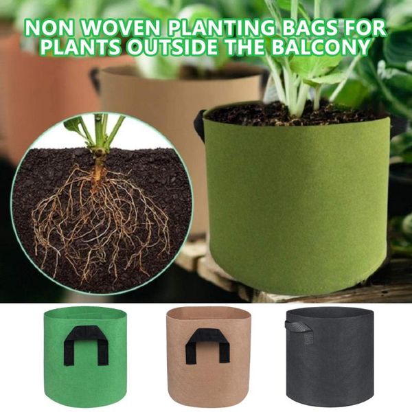 

planters & pots garden plant growing bag nonwoven cloth pot gardening heavy duty non-woven aeration fabric container j#17