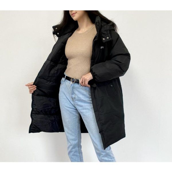 

women's wool & blends mid-length jacket 2021 coat winter korean fashion sports style windbreaker loose solid color long knee, Black