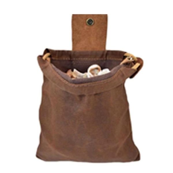 

outdoor bags waxed canvas foraging pouch collapsible leather waist belt pocket with drawstring for hiking beachcombing jlrr
