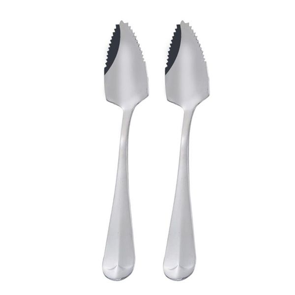 

spoons 2 pcs stainless steel fruit with serrated long handle grapefruit and dessert spoon coffee stirring