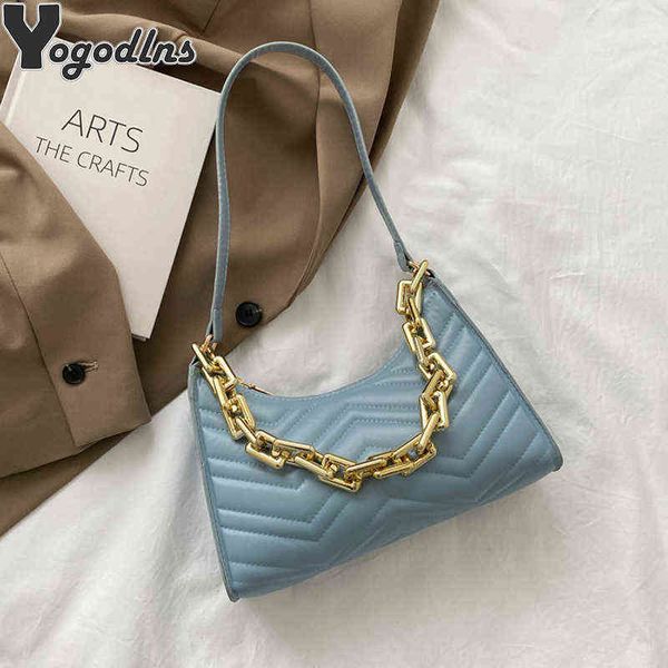 

shopping bags fashion embossed handbags pu leather chain shoulder for women daily clutch purse female underarm portable220307