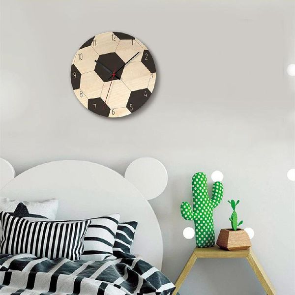 

wall clocks nordic simple home printing and painting creative clock living room bedroom ball wooden decorative
