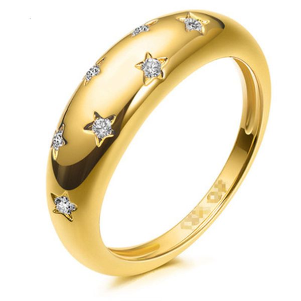 

popular new five pointed women's star ring fashion simple jewelry, Black