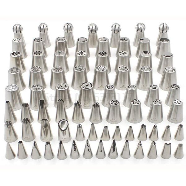 

baking & pastry tools icing piping tips silicone bag three-color coupler rose flower leaf russian nozzles cupcake cake decorating