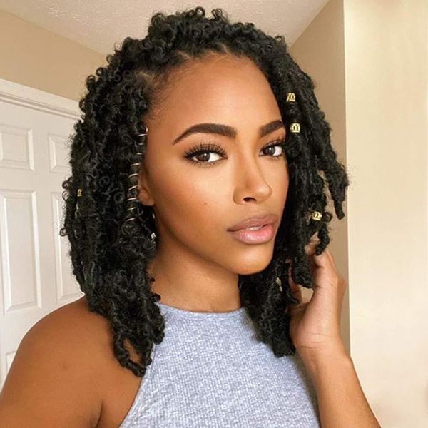 

black aisi wig lady locs crochet hair with butterfly braid