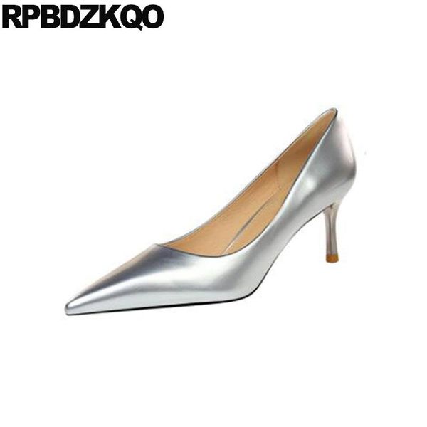

dress shoes pumps  42 scarpin casual women silver high heels pointed toe patent leather big size china medium 4 34 2021 11 43, Black