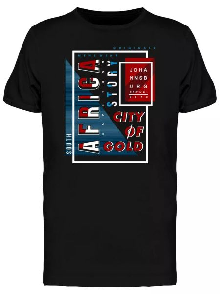 

africa city of gold typography men's tee -image by shutterstock, White;black