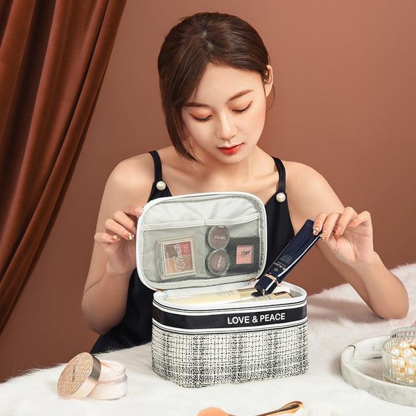 

high capacity makeup storage bag travel cosmetic box waterproof toiletries cosmetics kit ladies beauty bags boxes & bins