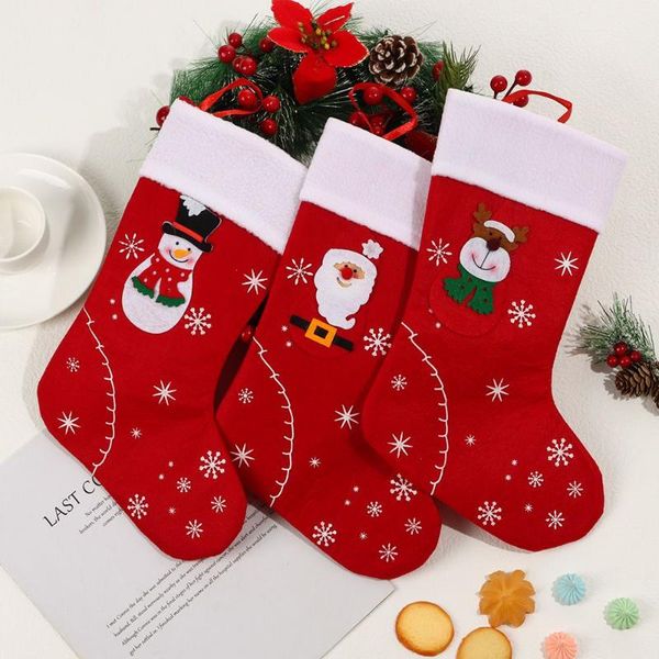 

christmas decorations beautiful year hanging ornament kids gift santa claus candy bag fabric stockings