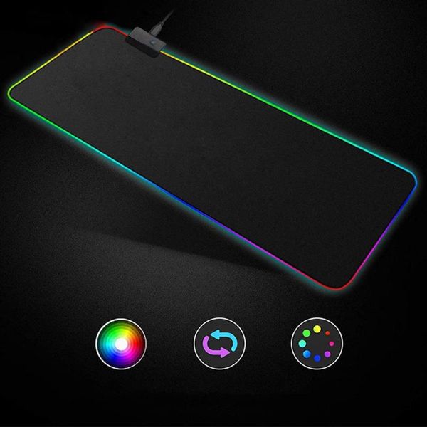 

mouse pads & wrist rests rgb led glowing gaming pad illuminated keyboard non-slip mat blanket
