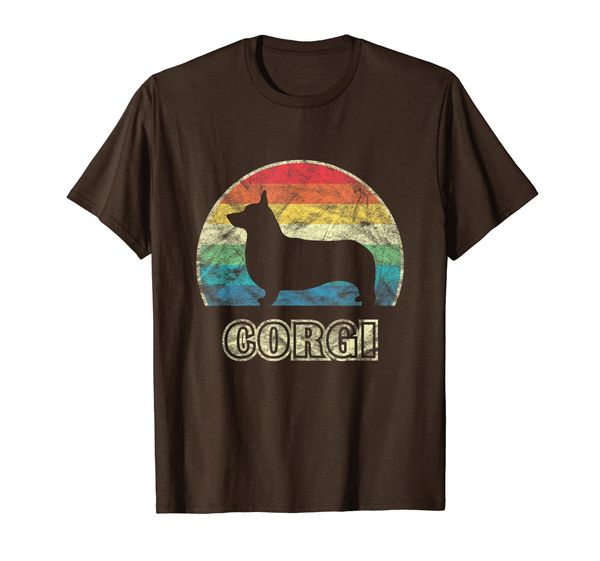 

corgi vintage style dog t-shirt, White;black