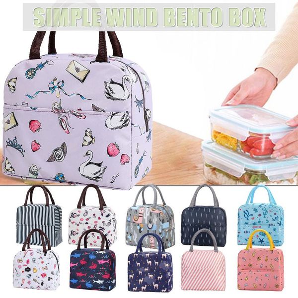 

storage bags fashion portable waterproof thickness picnic student school lunch bag adout office home supplies outdoor travel