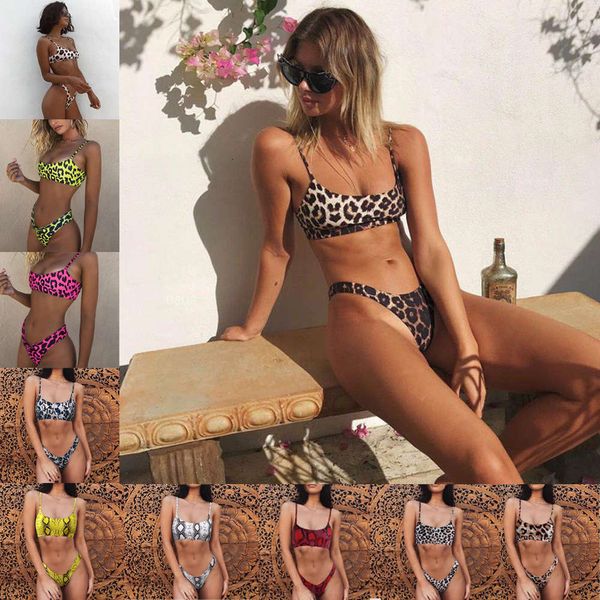 

ms swimsuit 2020 women's split leopard print gathered bikini swimsuit, White;black
