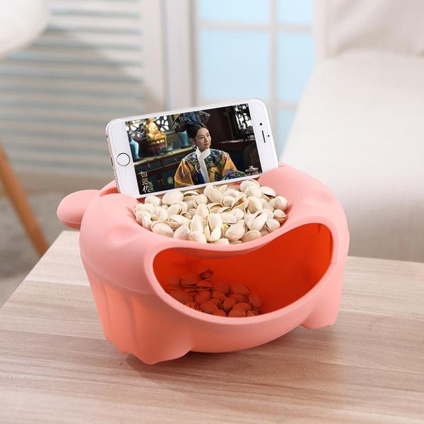 

cell phone mounts & holders for mobile holder multifunctional plastic double layer dry fruit containers snacks seeds storage box garb