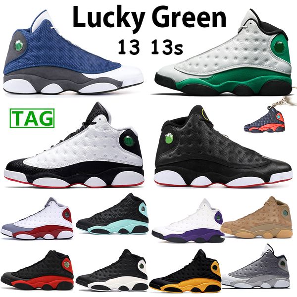

shoes lucky green 13 13s mens sneakers black cat bred flint he got game court purple playoff sports trainers