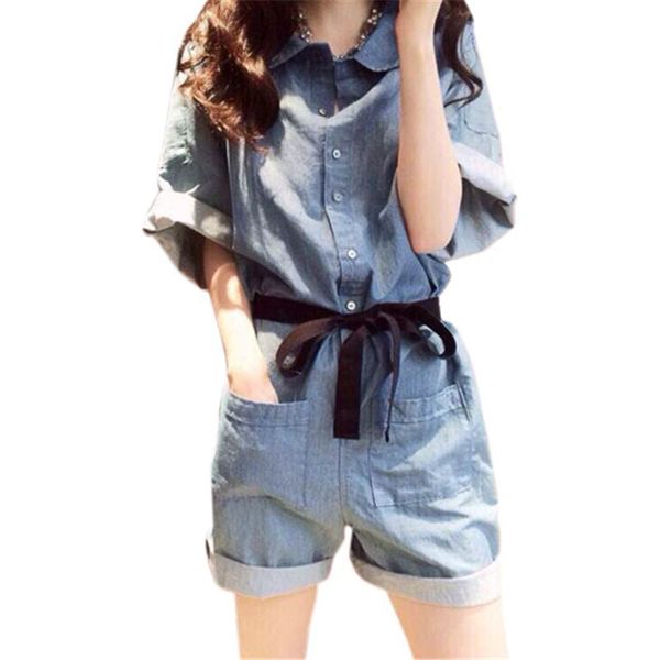 

women's jumpsuits & rompers missky jumpsuit spring and summer loose high waist wide leg shorts denim for female, Black;white