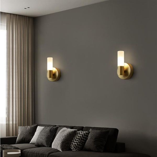 

wall lamp nordic copper light simple living room bedroom bedside minimalist creative aisle corridor decorative