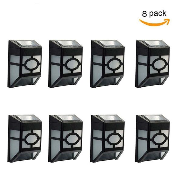 

solar lamps 8pcs waterproof powered led wall light for outdoor landscape garden yard lawn fence deck roof lighting decoration