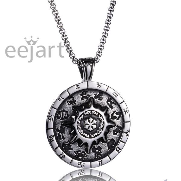 

pendant necklaces stainless steel chinese zodiac signs necklace, Silver