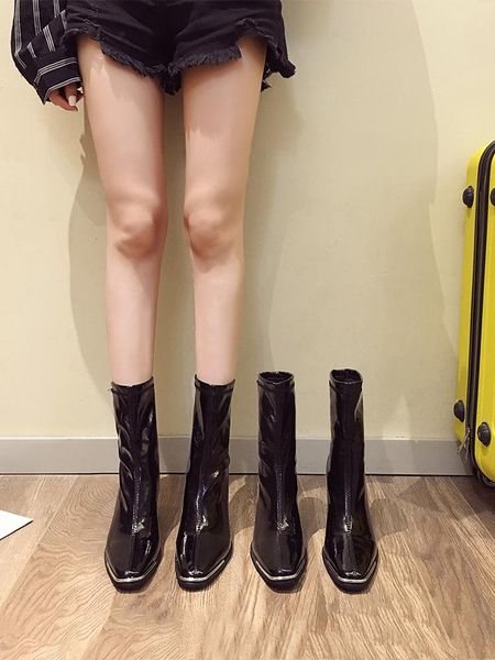 

children's boots 2021 thick heel non-slip fashion casual motorcycle, Black