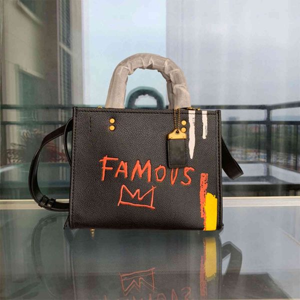 

5a+designer the new rogue25 graffiti tote bags 1941 series single shoulder hand senior feeling restoring ancient ways leather handbag luxu