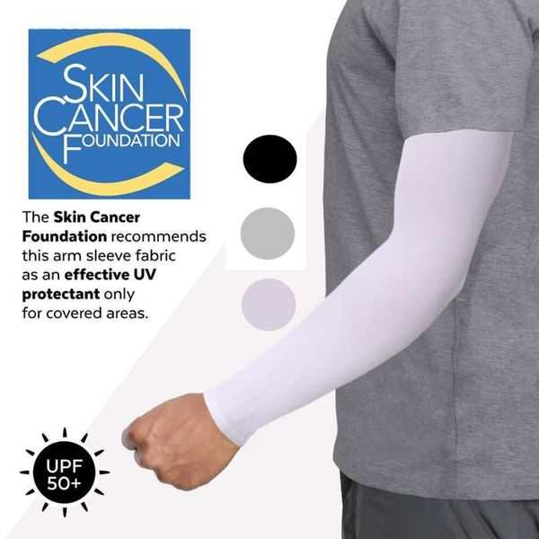 

uv protection cooling arm sleeves upf 50 compression sun for men and women running cycling fishing golf elbow & knee pads, Black;gray