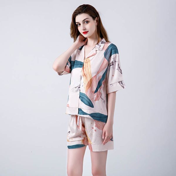 

women's sleepwear women simple style elengant pajamas set turn-down collar soft silk satin comfort thin homewear casual wear for s, Black;red