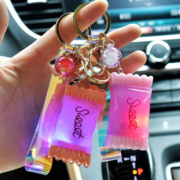 

lovely simulation snack potato chip keychain colorful candy girl heart pendant pendant lady gift backpack decoration keyring, Silver