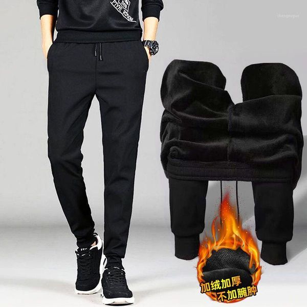 

men sweatpants winter add wool slacks knitting wear overalls logo custom manufacturer wholesale pants men's, Black